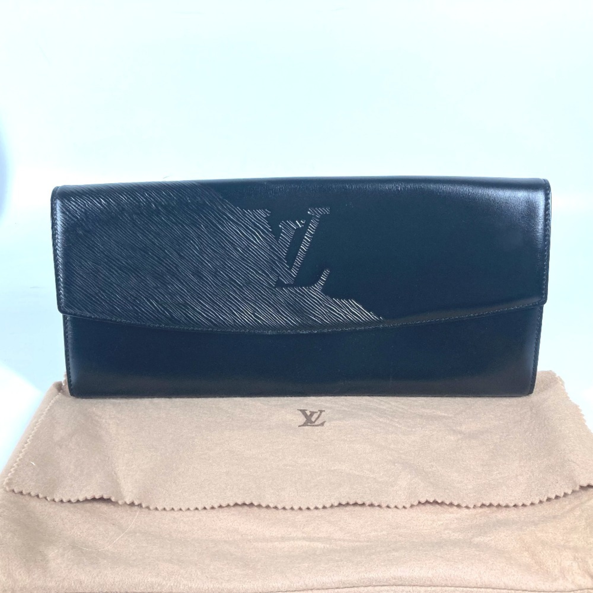 LOUIS VUITTON Louis Vuitton Opera Aegean LV Pouch with Handle Clutch Bag Leather Women's Noir Black