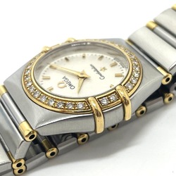 OMEGA Constellation 1367.30 Bezel Diamond Quartz Watch SS 18K Ladies Silver x Gold