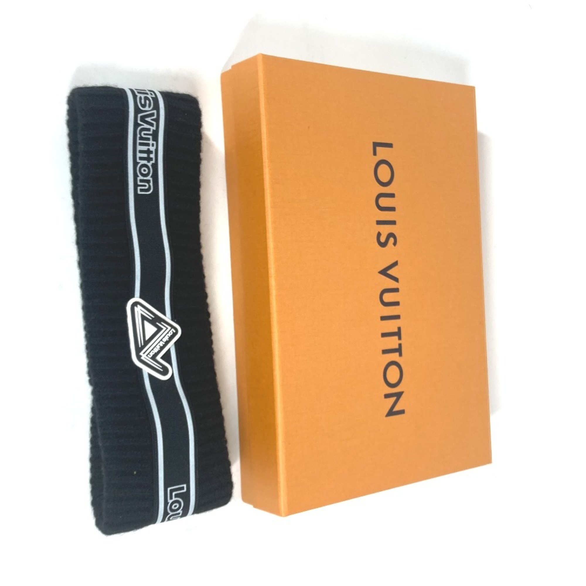 LOUIS VUITTON M79372 Headband LV Carving Hair Hairband Wool Cashmere Men's Black