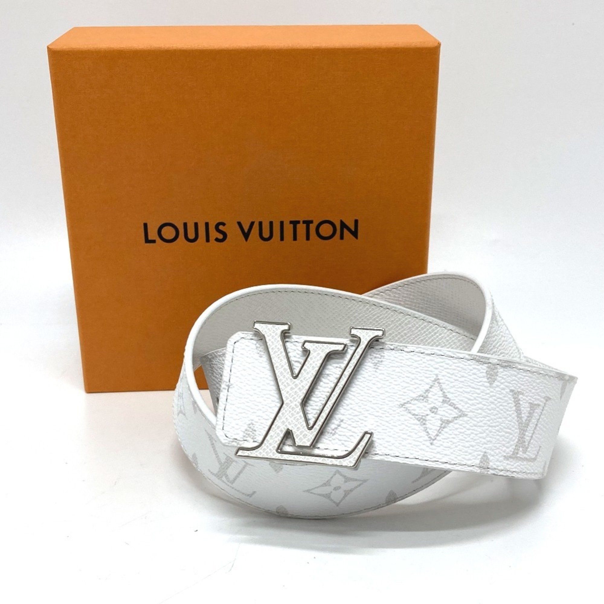 LOUIS VUITTON Louis Vuitton M0718 Santur LV Initial Belt Monogram Eclipse Canvas Men's White Similar