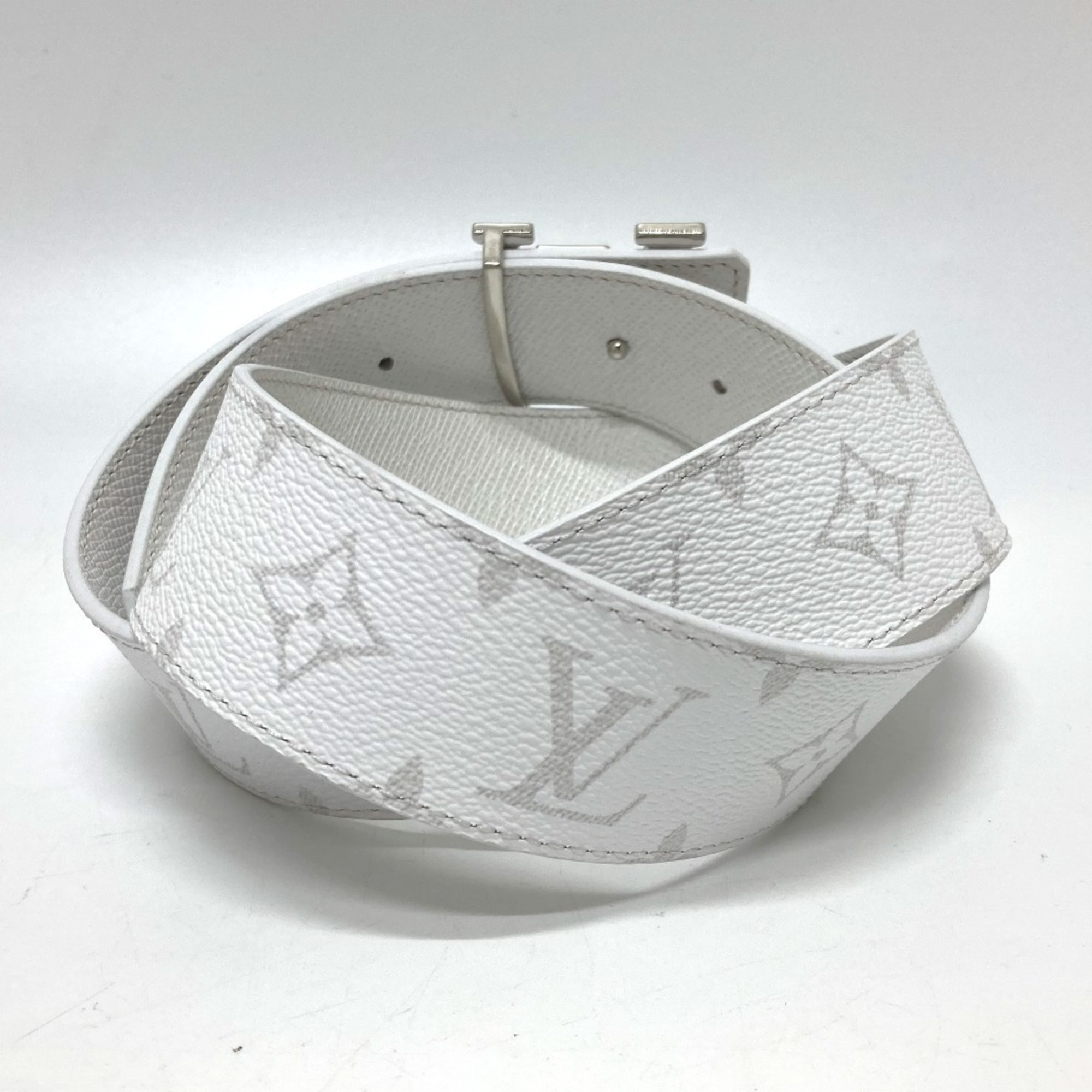 LOUIS VUITTON Louis Vuitton M0718 Santur LV Initial Belt Monogram Eclipse Canvas Men's White Similar