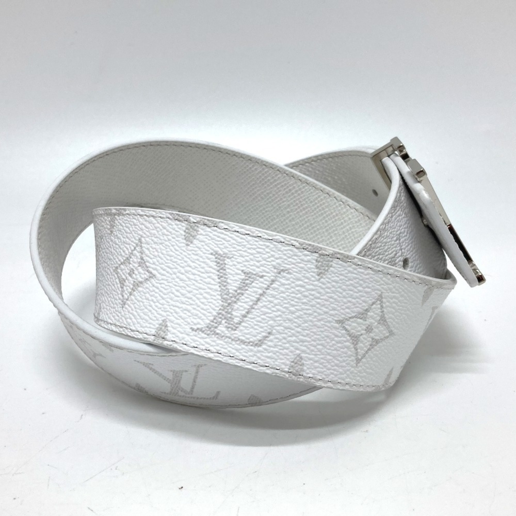 LOUIS VUITTON Louis Vuitton M0718 Santur LV Initial Belt Monogram Eclipse Canvas Men's White Similar