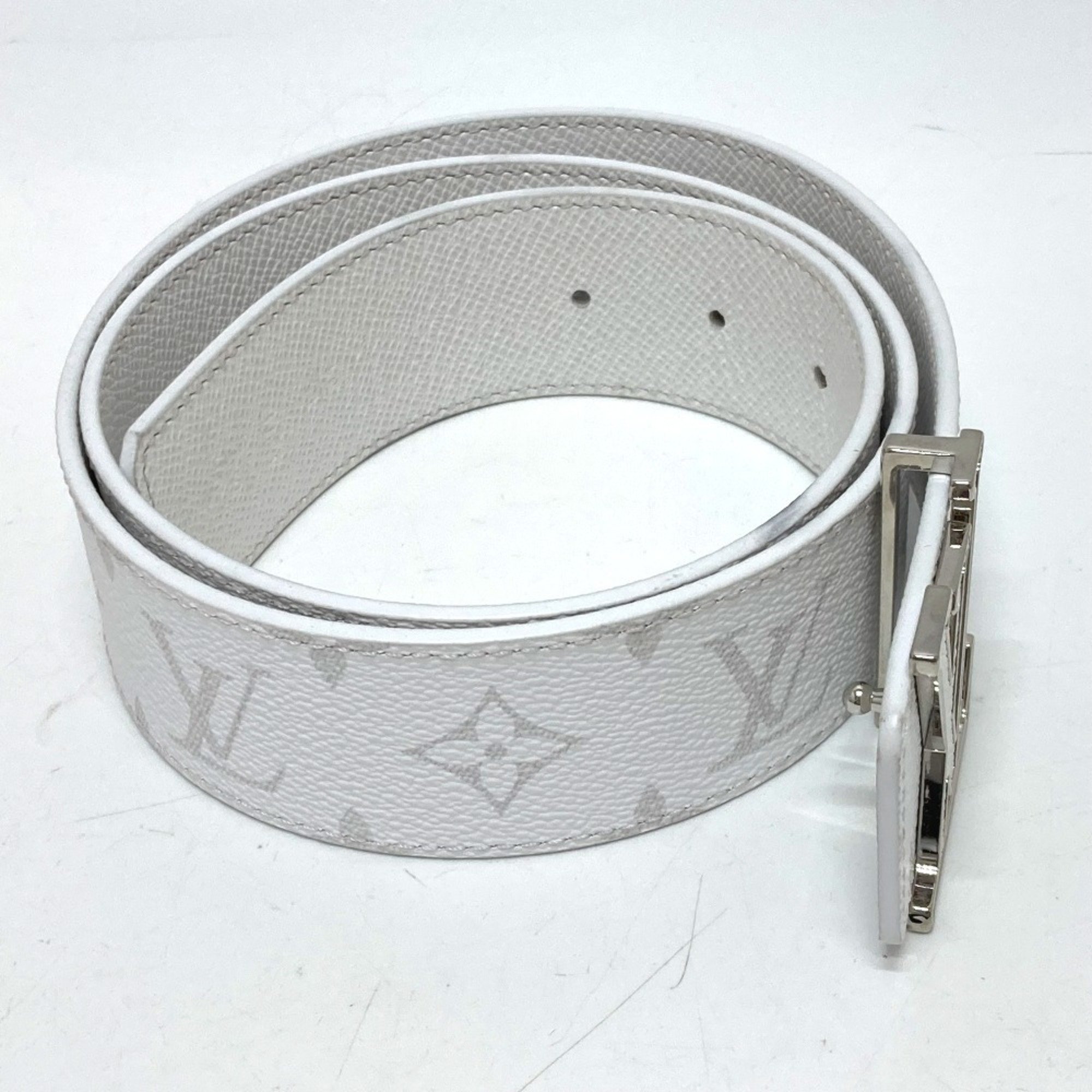 LOUIS VUITTON Louis Vuitton M0718 Santur LV Initial Belt Monogram Eclipse Canvas Men's White Similar