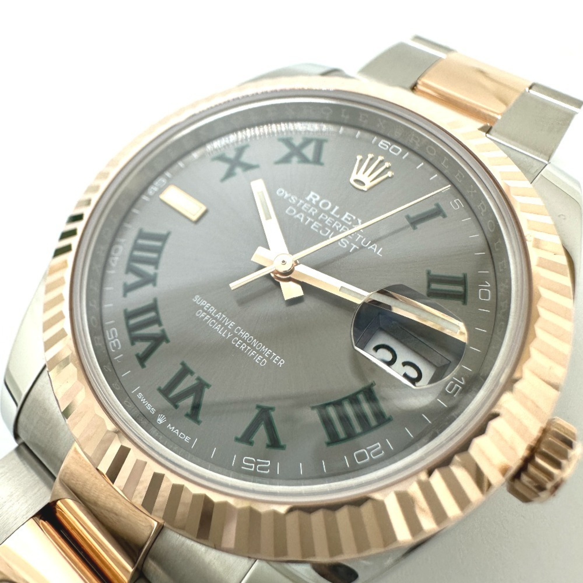 ROLEX Rolex 126331 Datejust 41 Green Roman Automatic Watch SS PG Men's Silver Similar