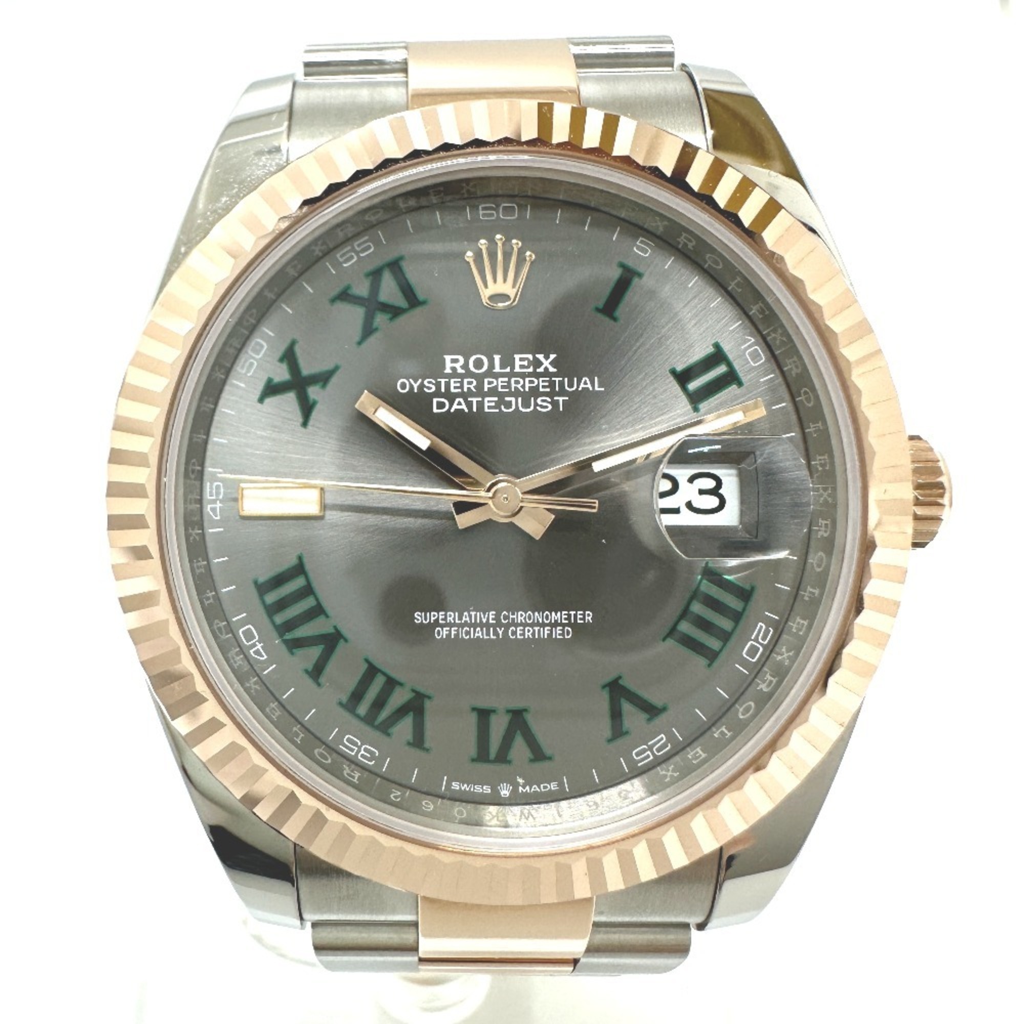 ROLEX Rolex 126331 Datejust 41 Green Roman Automatic Watch SS PG Men's Silver Similar