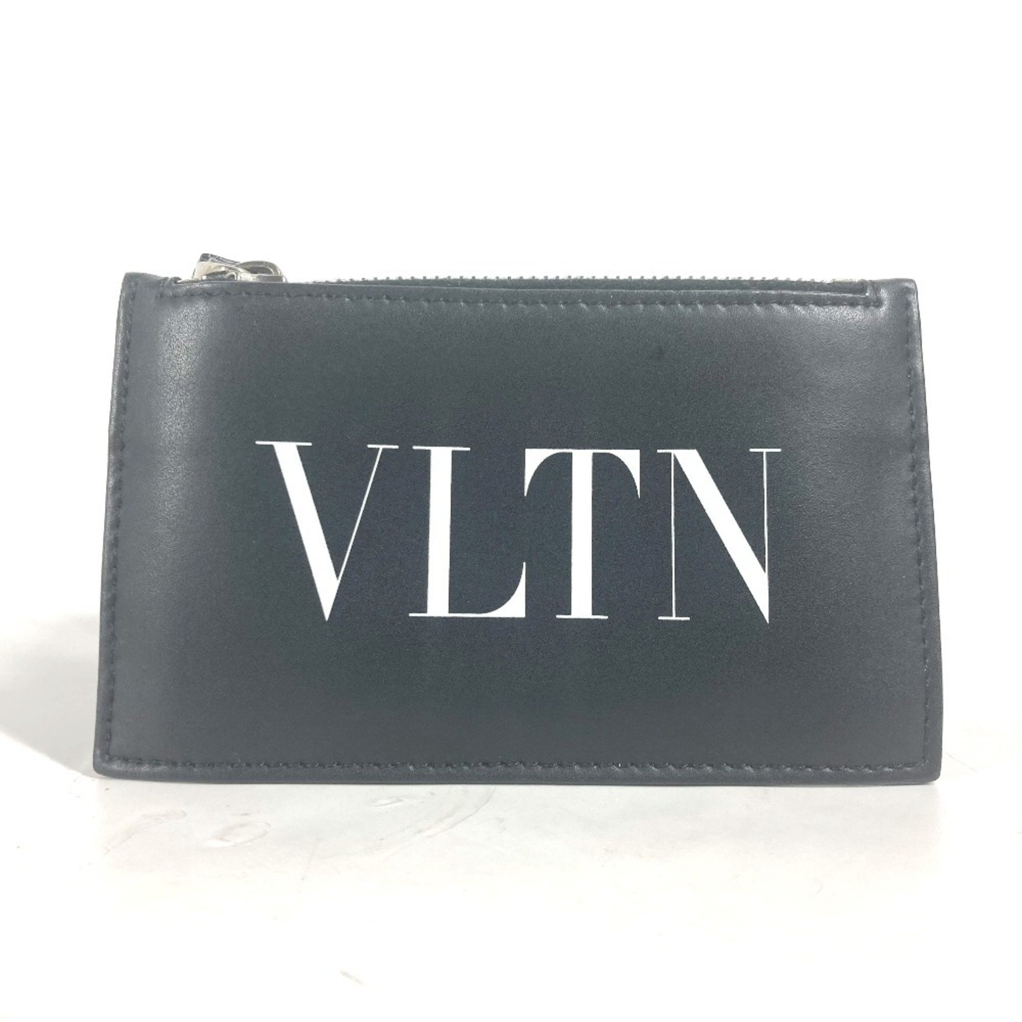 VALENTINO Valentino Wallet Coin Purse VLTN Fragment Case Wallet/Coin Leather Men's Black