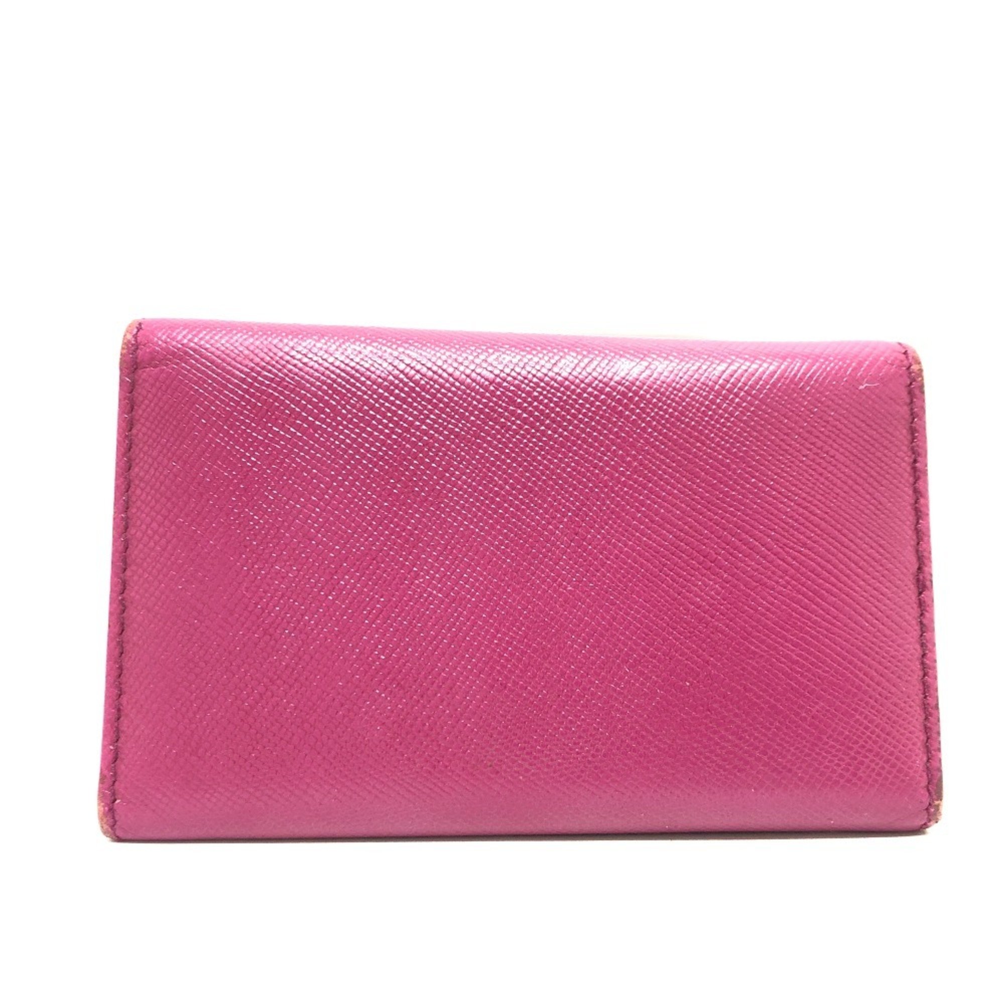 PRADA 1PG222 6-ring key case, holder, Saffiano leather, women's, purple