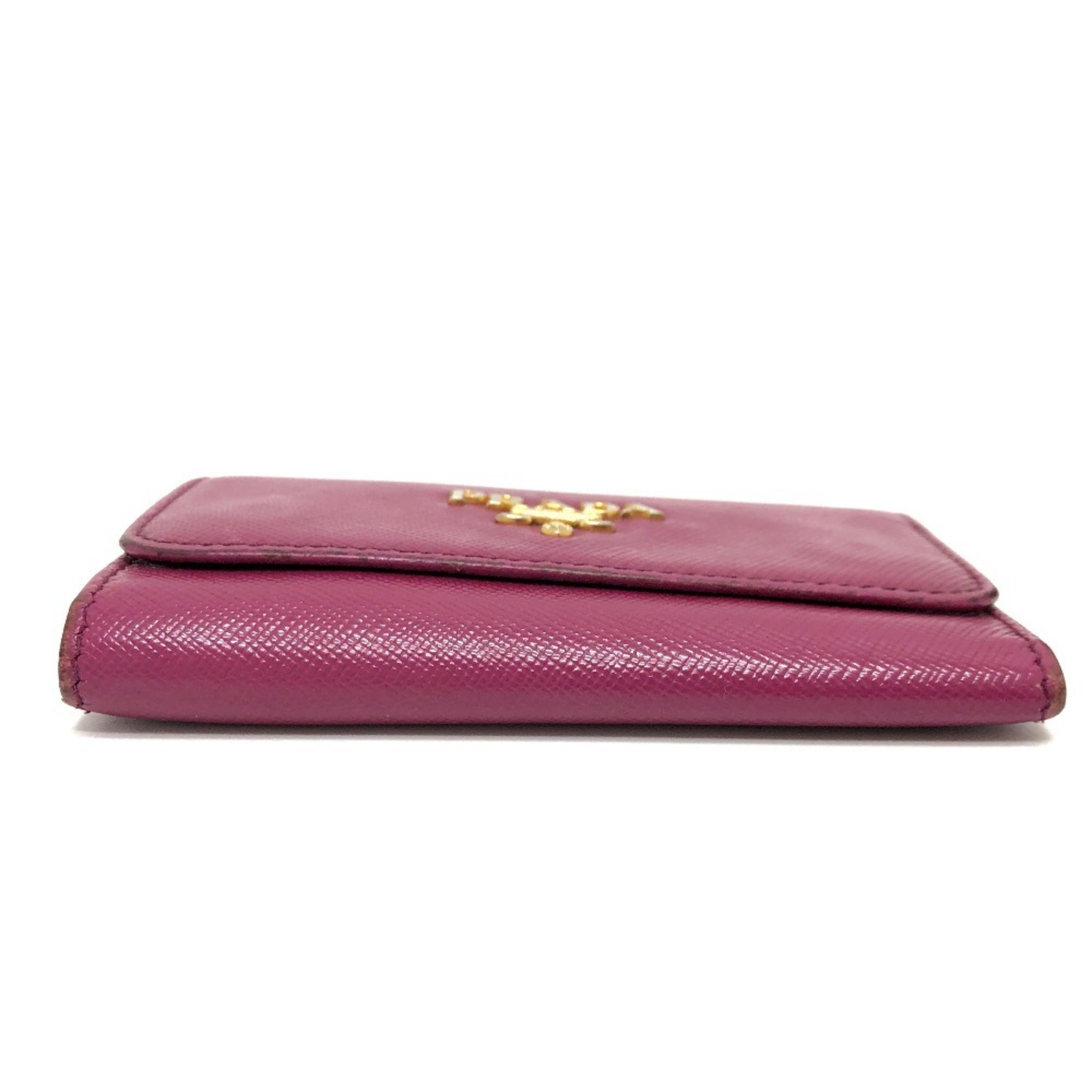 PRADA 1PG222 6-ring key case, holder, Saffiano leather, women's, purple