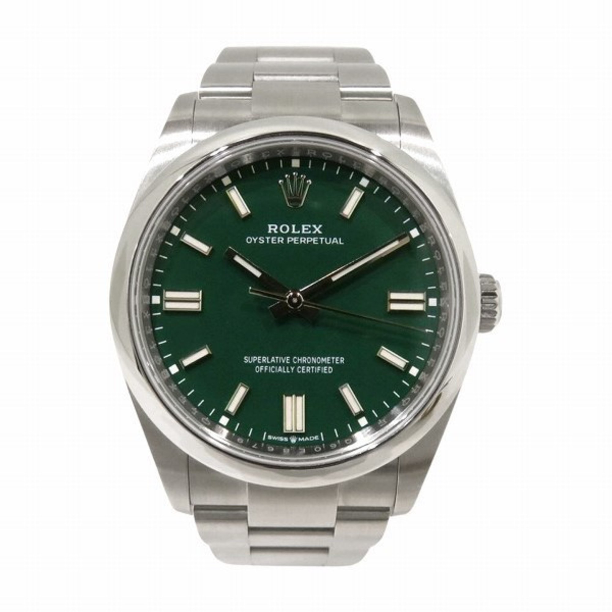 Rolex Oyster Perpetual 126000 Automatic Green Dial Random Number Watch Men's Wristwatch