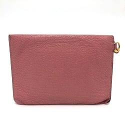 Miu Miu MIUMIU 5MF001 Madras Love Business Card Holder/Card Case Pouch with Chain Strap Leather Women's Pink