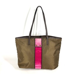 PRADA Prada Shoulder Bag Tessuto Tote Nylon Velour Women's Khaki