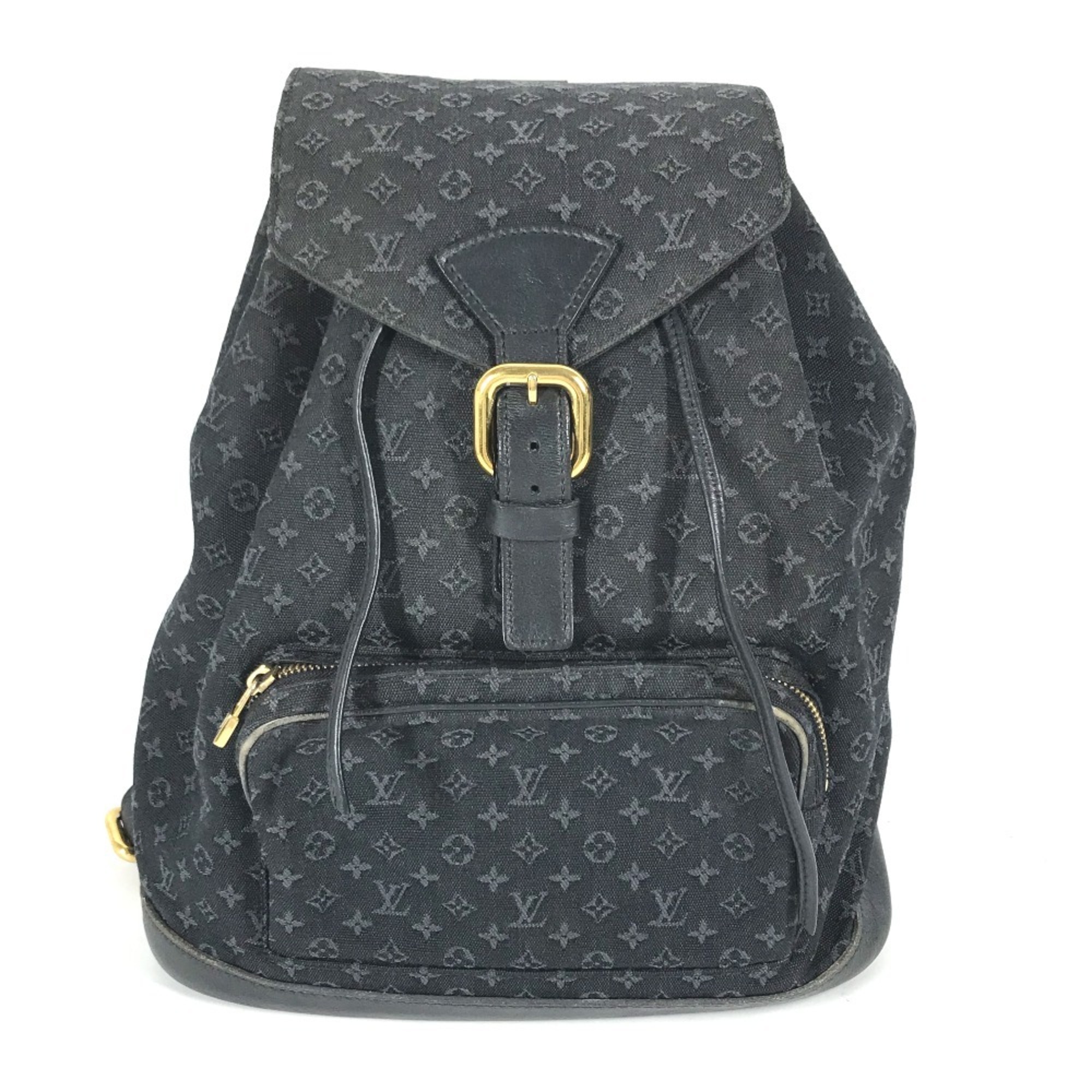 LOUIS VUITTON M92455 Monogram Denim Montsouris GM Backpack Rucksack Women's TST Blue