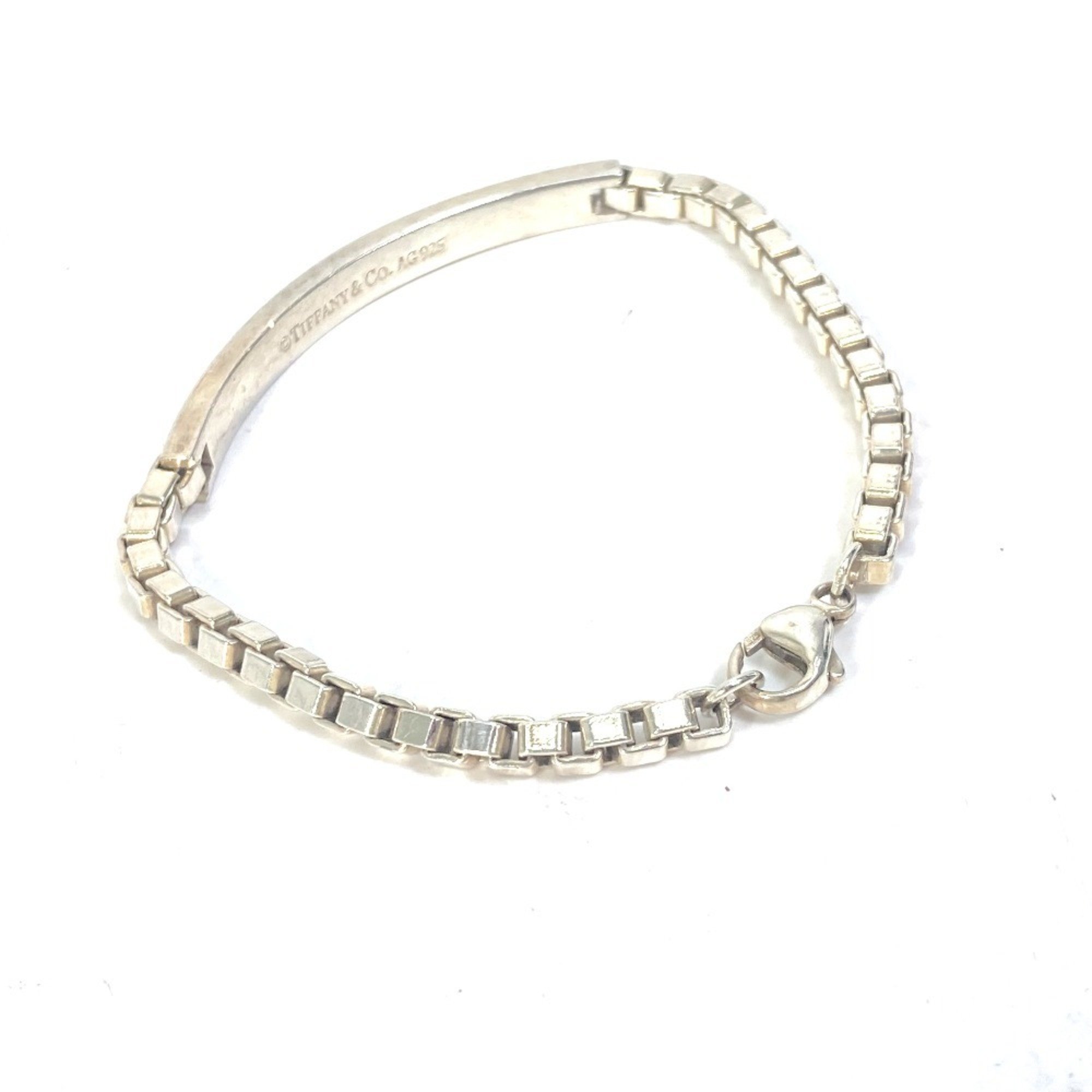 TIFFANY&Co. Tiffany Chain Venetian Link ID Curve Plate Bracelet SV925 Women's Silver