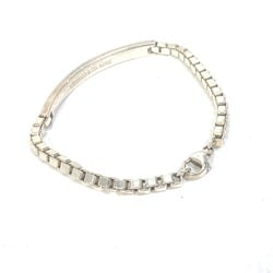 TIFFANY&Co. Tiffany Chain Venetian Link ID Curve Plate Bracelet SV925 Women's Silver