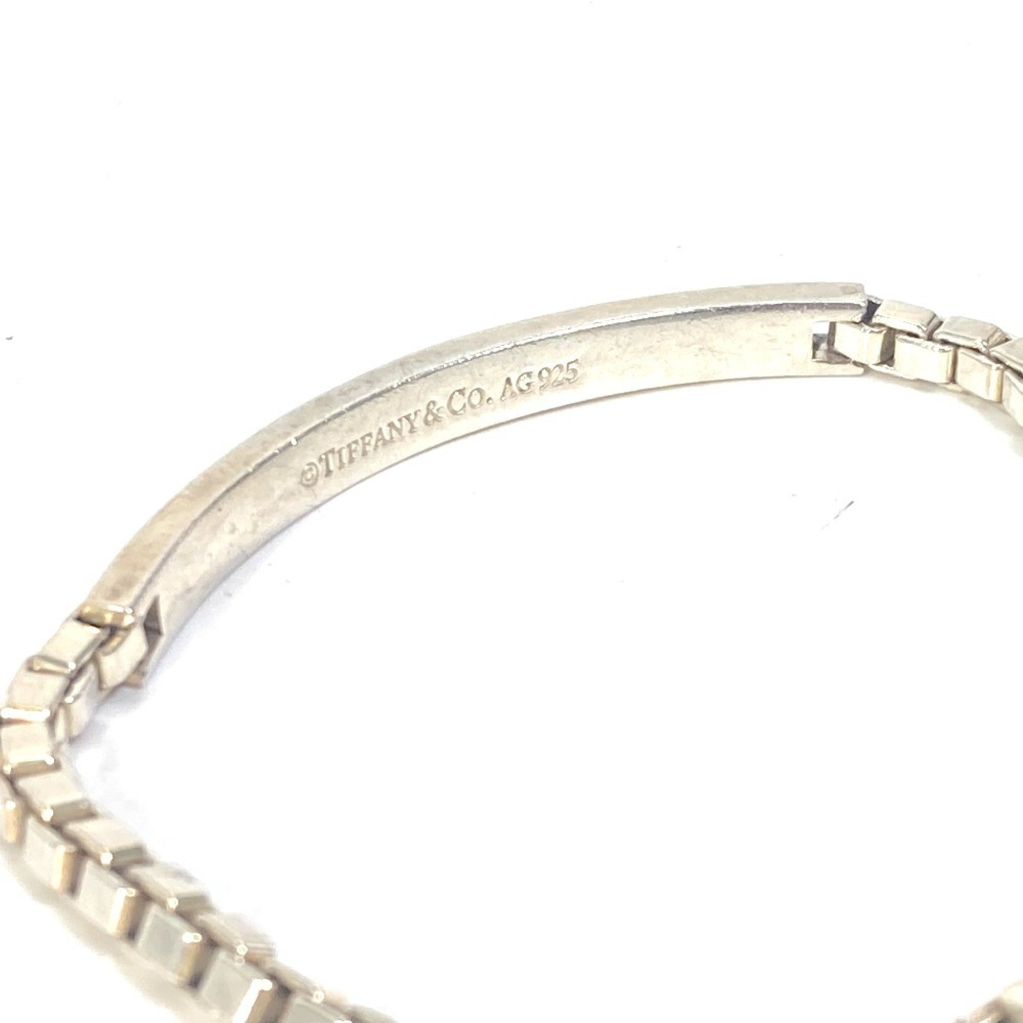 TIFFANY&Co. Tiffany Chain Venetian Link ID Curve Plate Bracelet SV925 Women's Silver