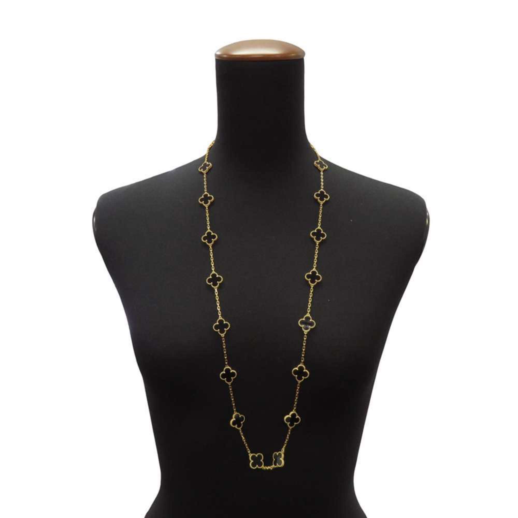 Van Cleef & Arpels Necklace Alhambra Long 20 Motifs Onyx K18YG VCAR3100