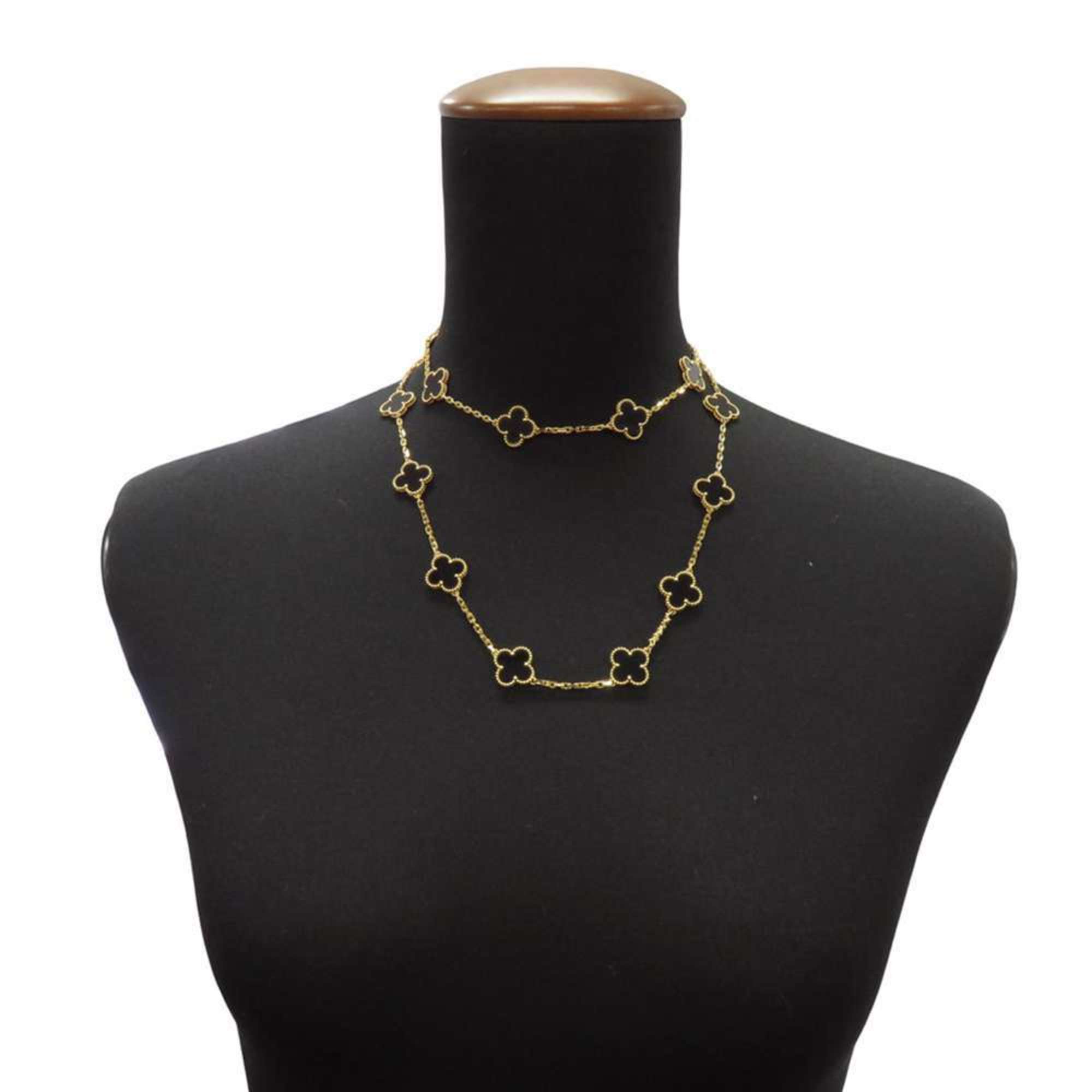 Van Cleef & Arpels Necklace Alhambra Long 20 Motifs Onyx K18YG VCAR3100