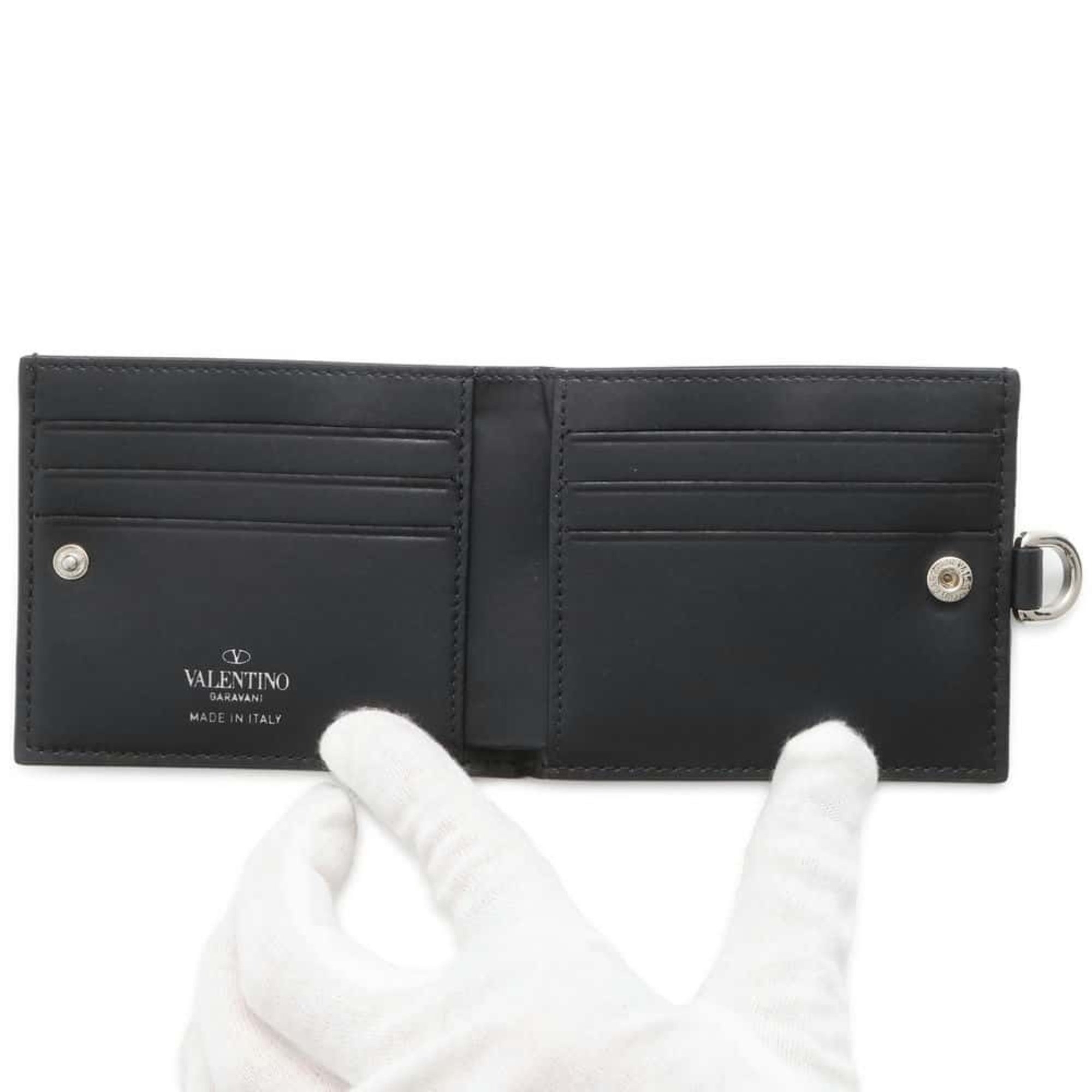 Valentino Garavani Neck Wallet Leather VALENTINO Men's Black