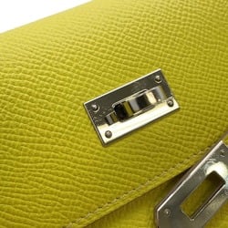 Hermes Tri-fold Wallet Kelly Lime Epson D Engraved