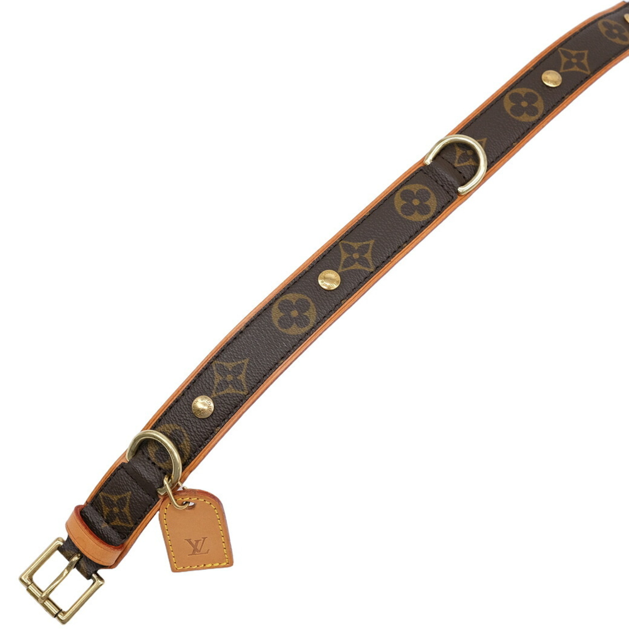 LOUIS VUITTON Louis Vuitton Monogram Collier Baxter GM Dog Collar Pet Brown M58070