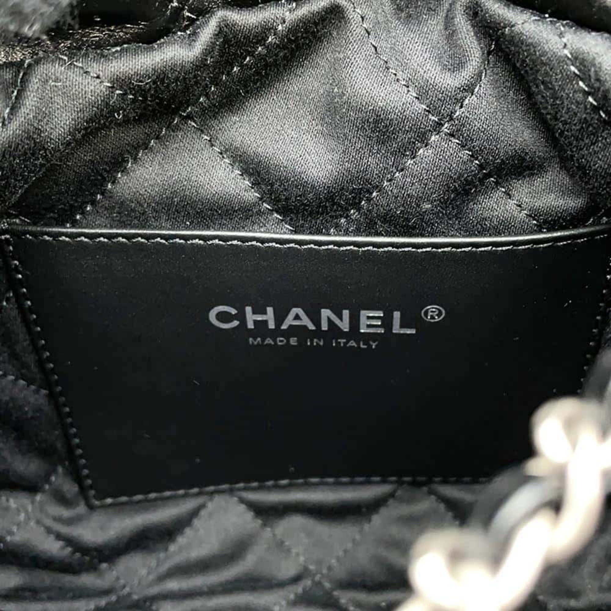 Chanel Handbag CHANEL 22 Coco Mark Calf Leather AS3980 2way Shoulder Bag Black