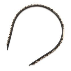 Chanel Headband Coco Mark Chain CHANEL Hair Black