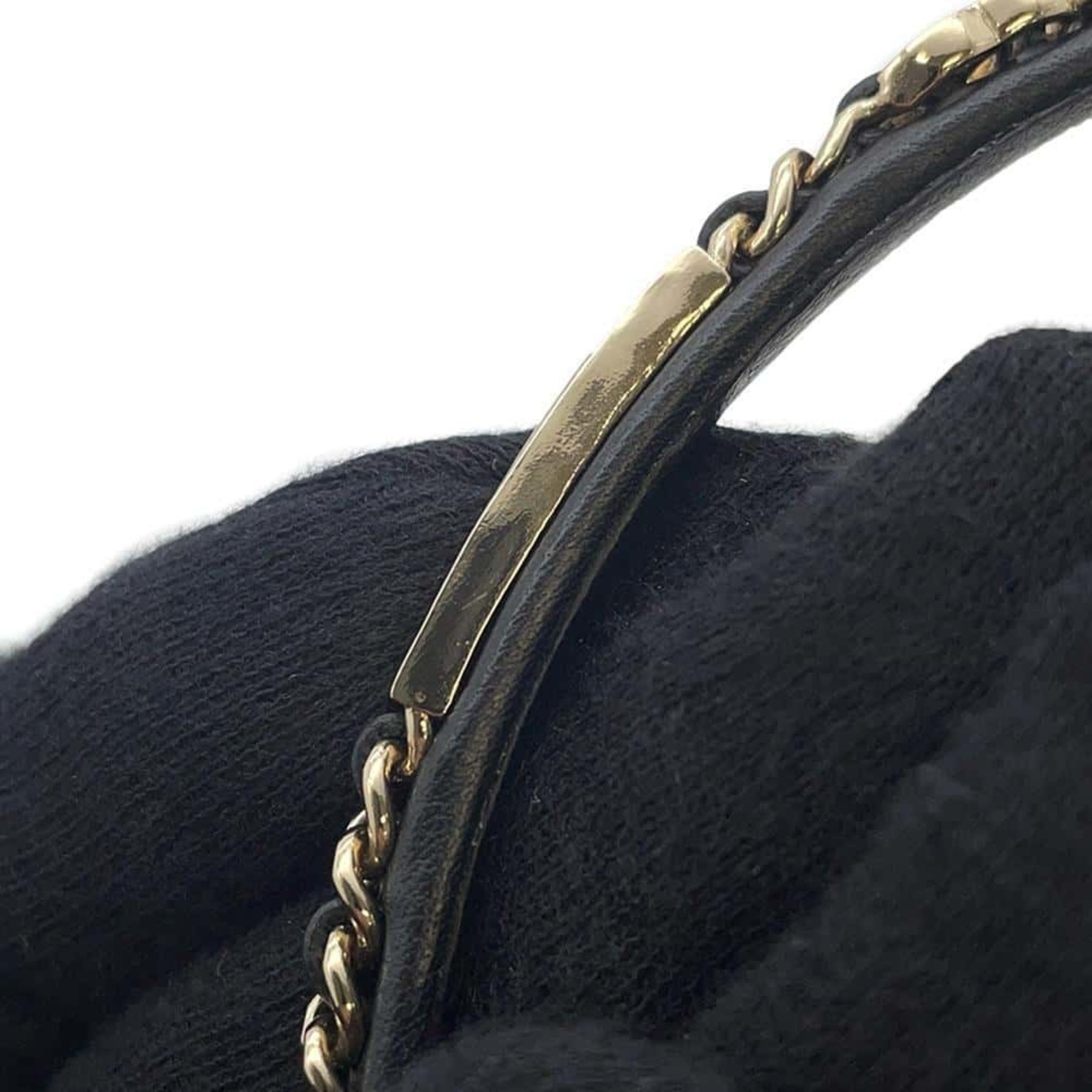 Chanel Headband Coco Mark Chain CHANEL Hair Black