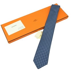 HERMES Necktie, Navy, 100% Silk