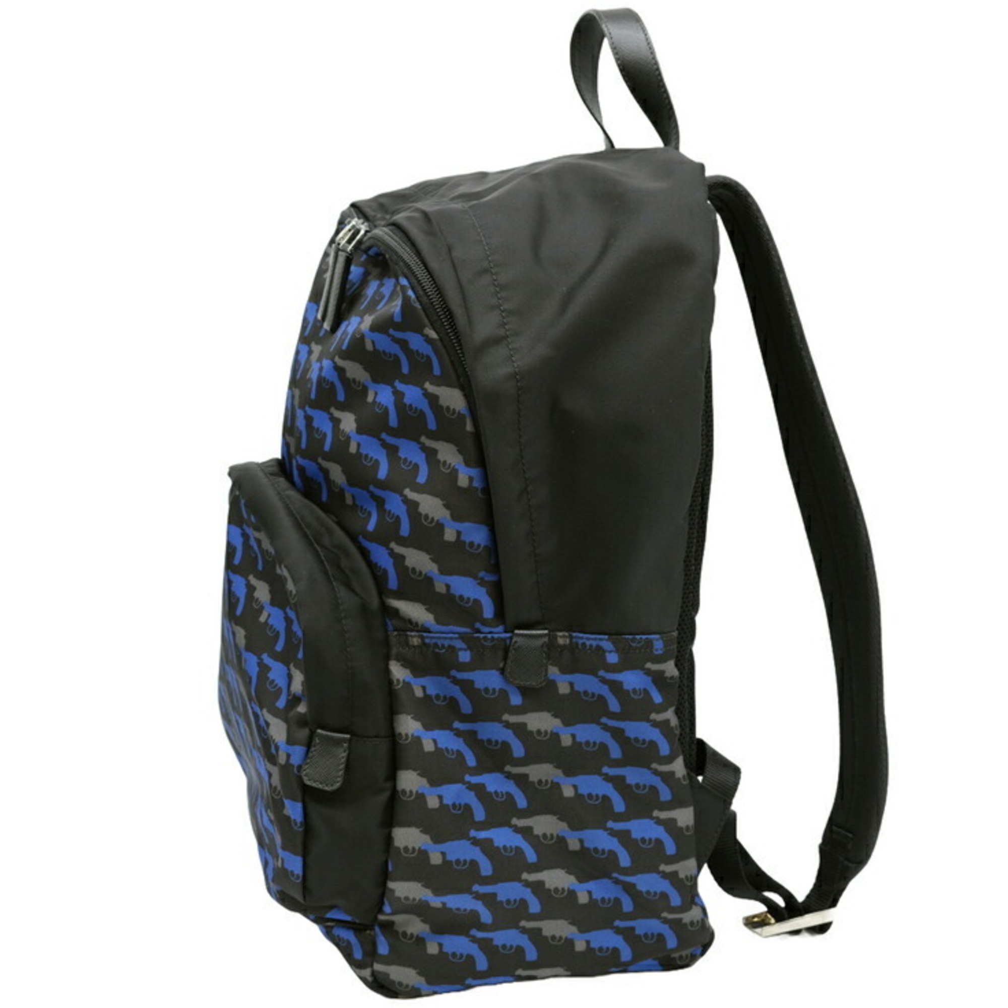 PRADA Prada Pistol Backpack Rucksack Nylon Black Blue VZ0066