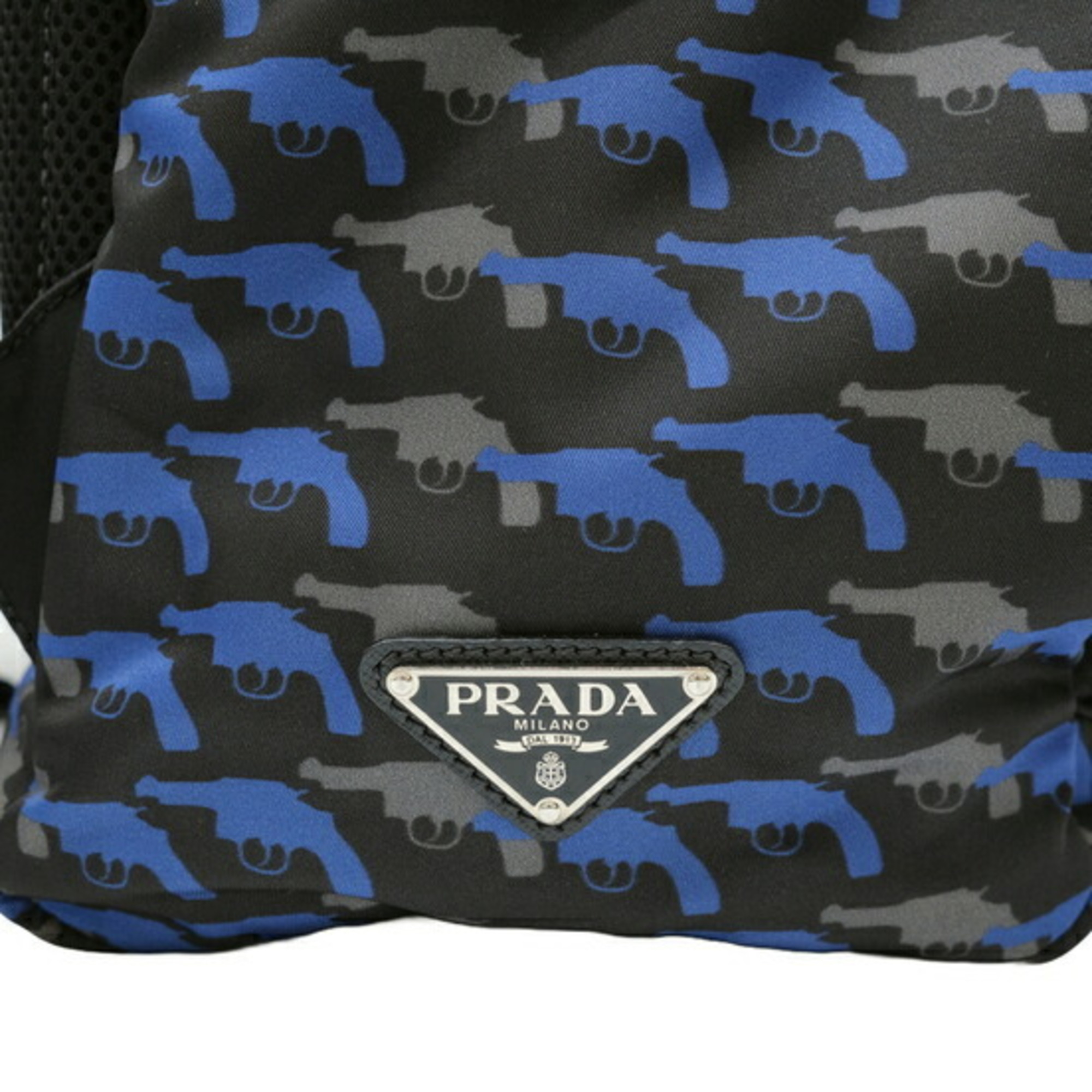 PRADA Prada Pistol Backpack Rucksack Nylon Black Blue VZ0066