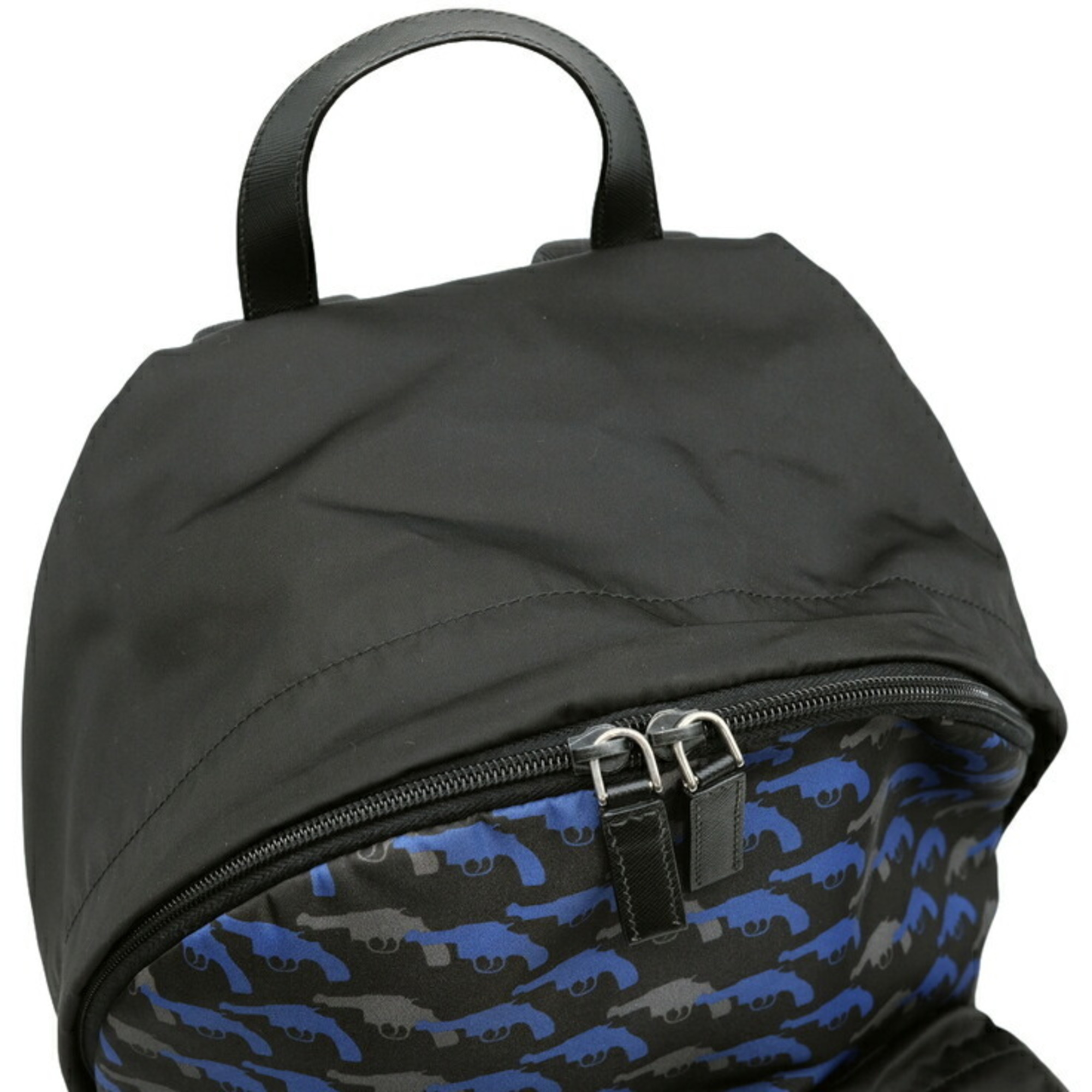 PRADA Prada Pistol Backpack Rucksack Nylon Black Blue VZ0066