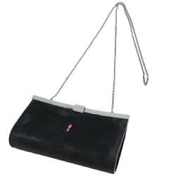 Christian Louboutin Bag Chain Shoulder Clutch Suede Black