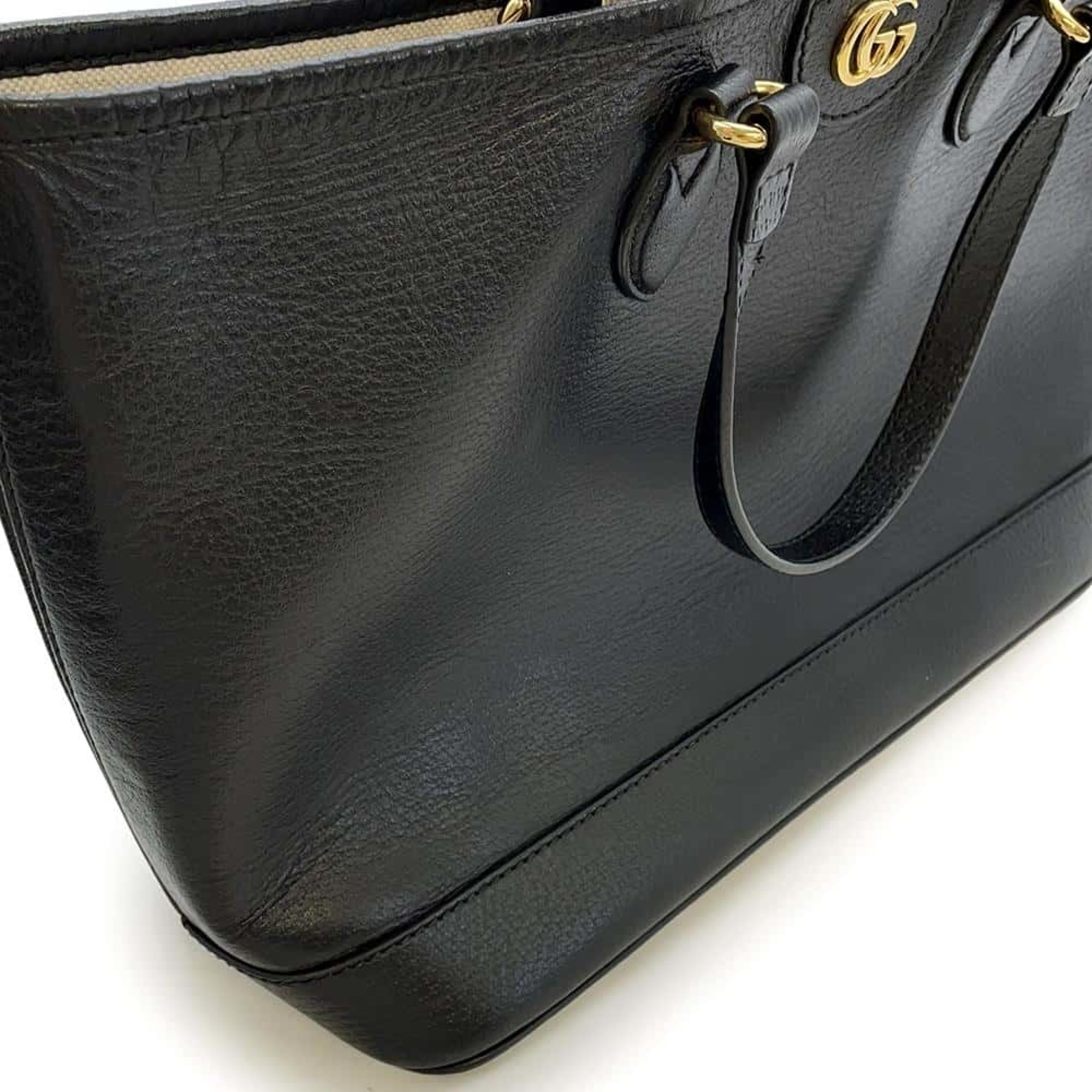 Gucci handbag small leather 765043 GUCCI 2way tote bag black