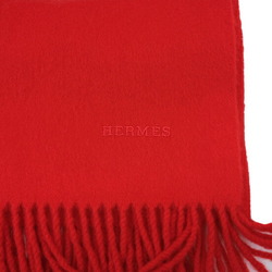 HERMES Large Cashmere Scarf, Red, Cleaned