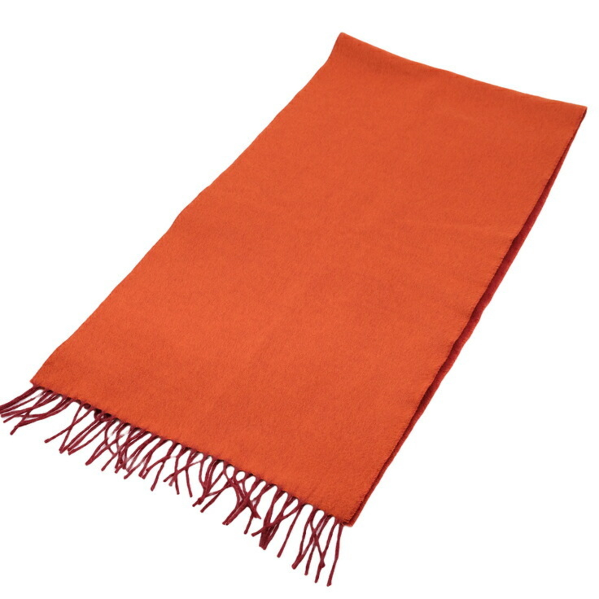 HERMES Hermes scarf stole cashmere bicolor red orange cleaned