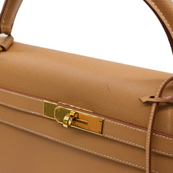 HERMES Kelly 32 Handbag Tote Epsom Leather Gold Brown #□B