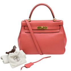 HERMES Kelly 28 Handbag Tote Taurillon Clemence Leather Bougainvillea #X