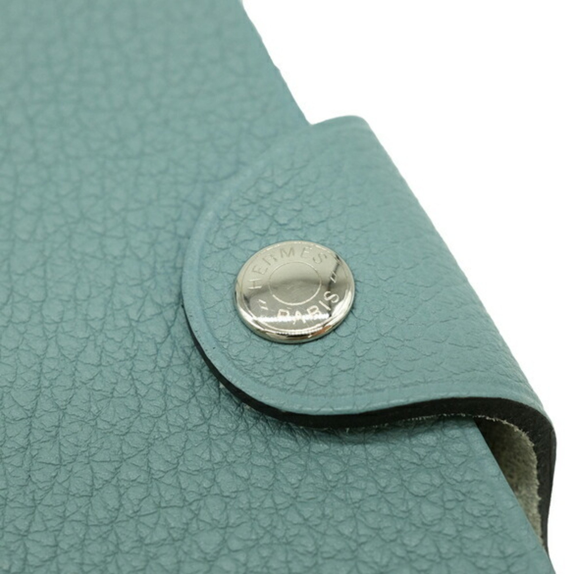 HERMES Ulysse Notebook Cover Taurillon Clemence Leather Ciel Light Blue #□M