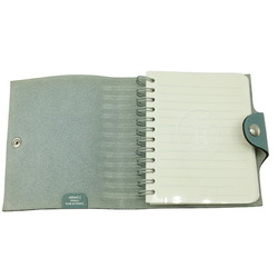 HERMES Ulysse Notebook Cover Taurillon Clemence Leather Ciel Light Blue #□M