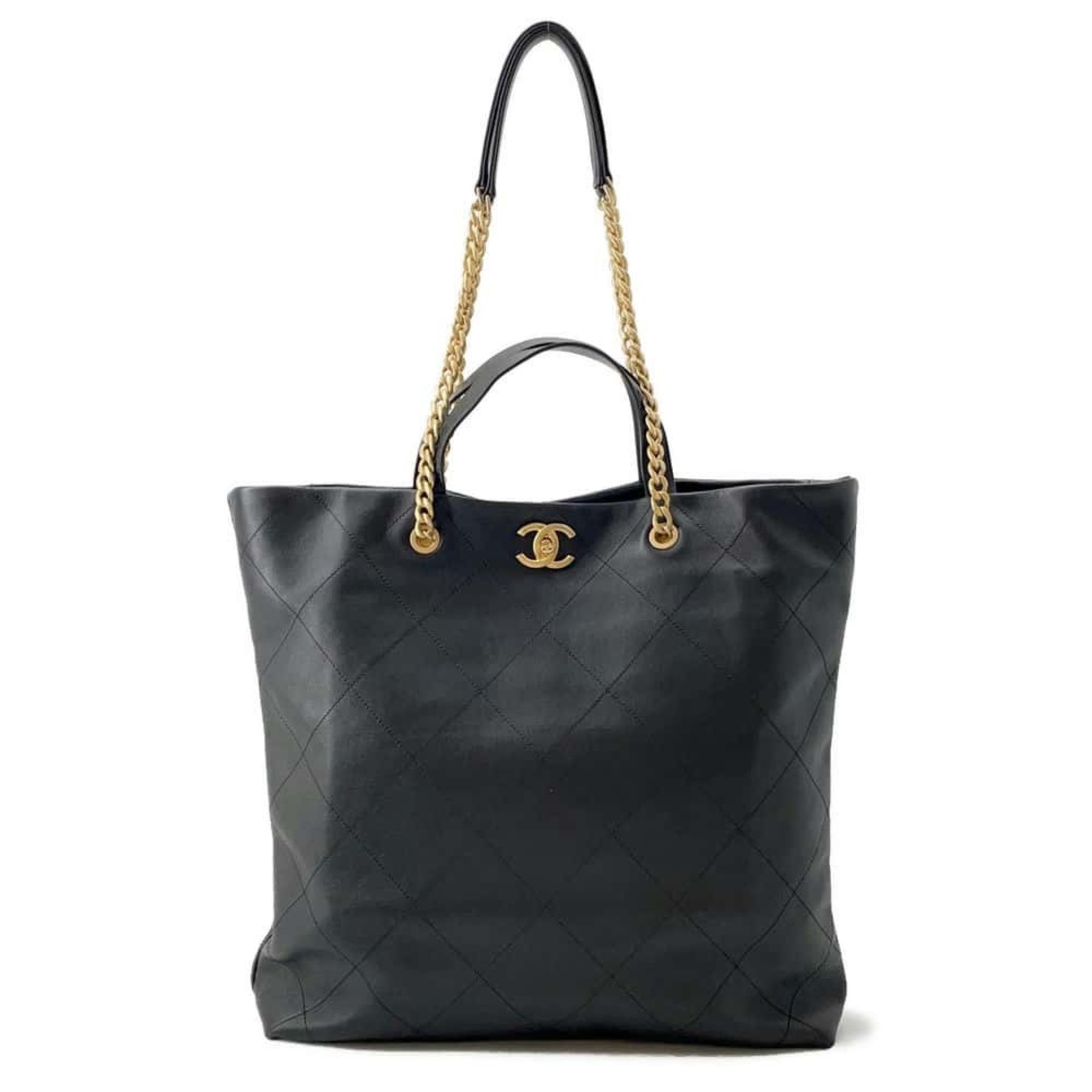 Chanel Tote Bag Matelasse Coco Mark Maxi AS3128 CHANEL Shoulder Black