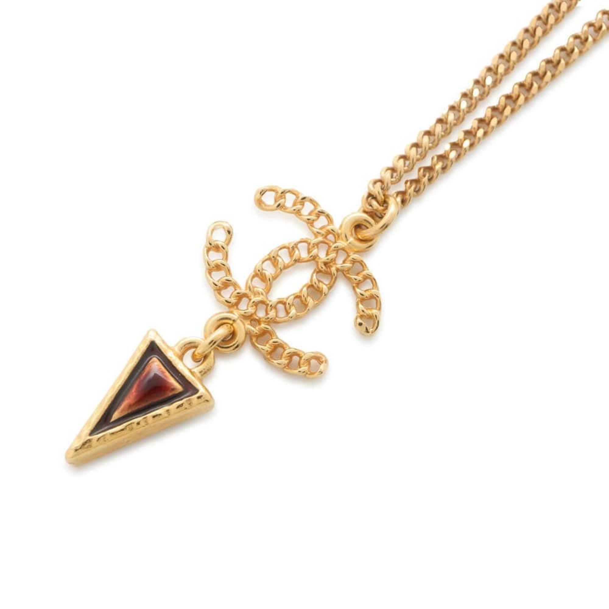 Chanel Necklace Arrow Triangle Coco Mark A18 K AB0263 CHANEL