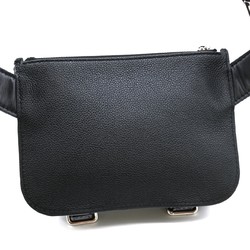 LOEWE Anagram Military Small Shoulder Body Bag Bumbag Calf Leather Black 317.12AB23