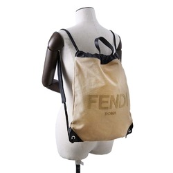 Fendi Backpack Canvas Leather 7VZ057 FENDI Knapsack Black