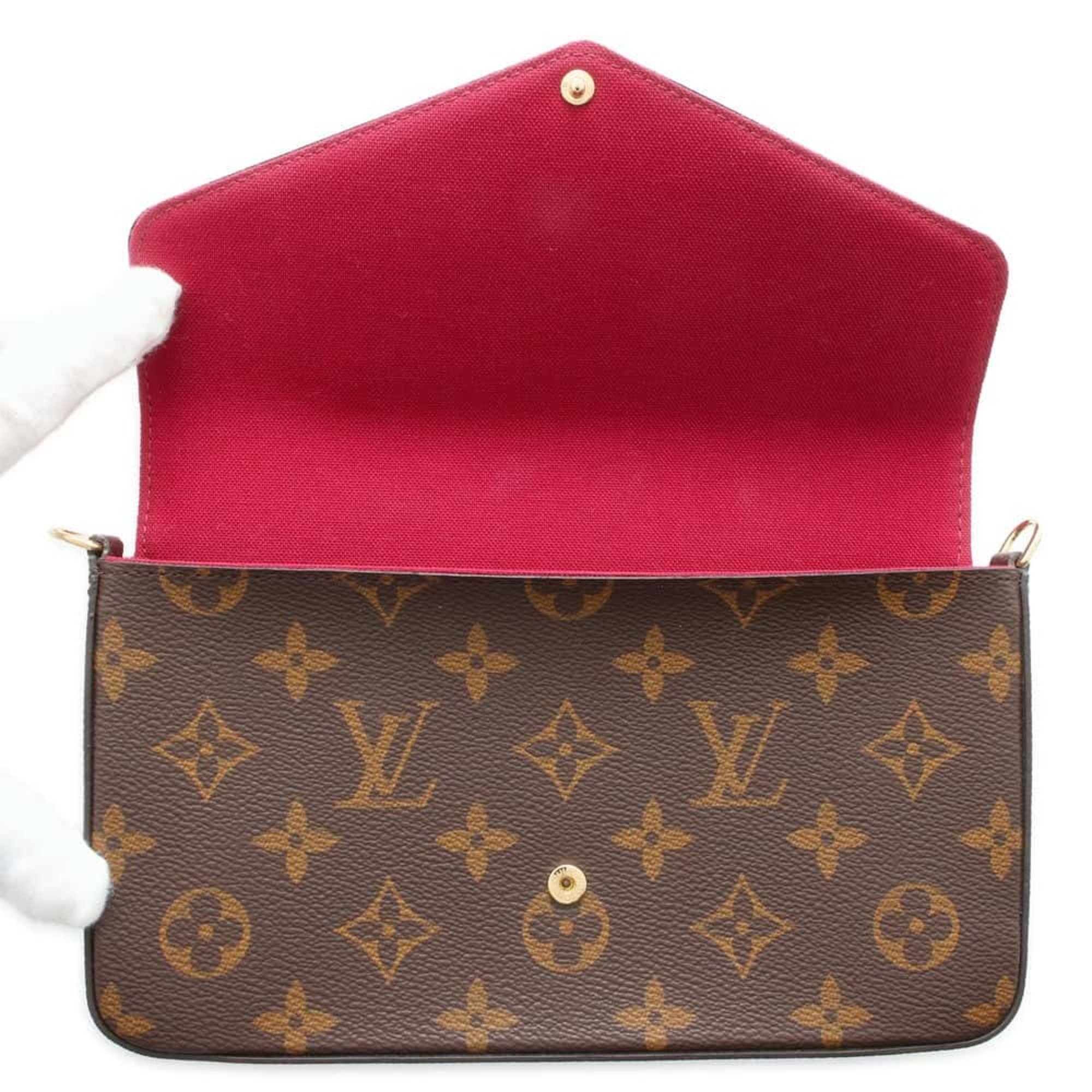 Louis Vuitton Chain Wallet Monogram Pochette Felicie M61276 Bag Clutch Shoulder Felice