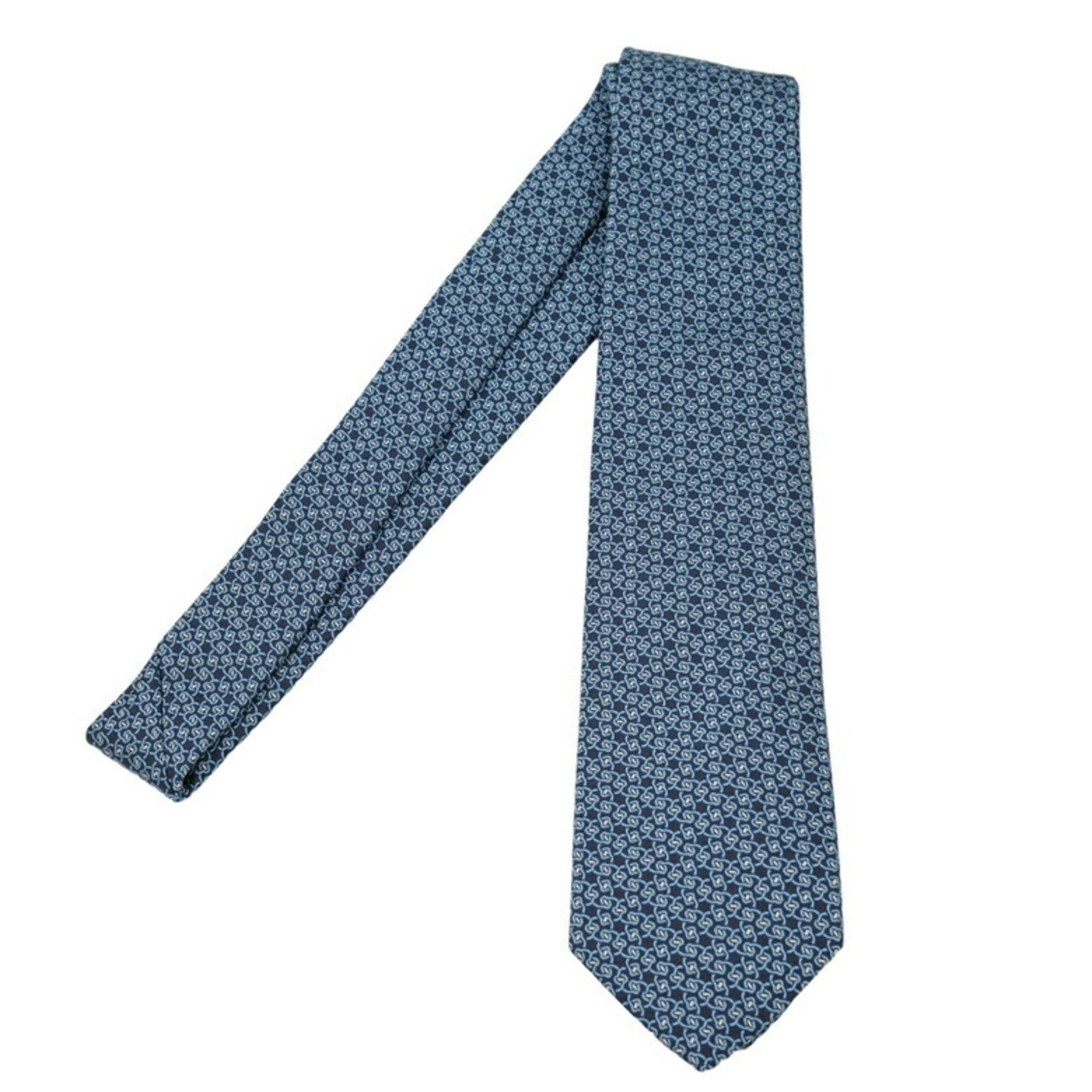 HERMES Hermes tie, blue, 100% silk