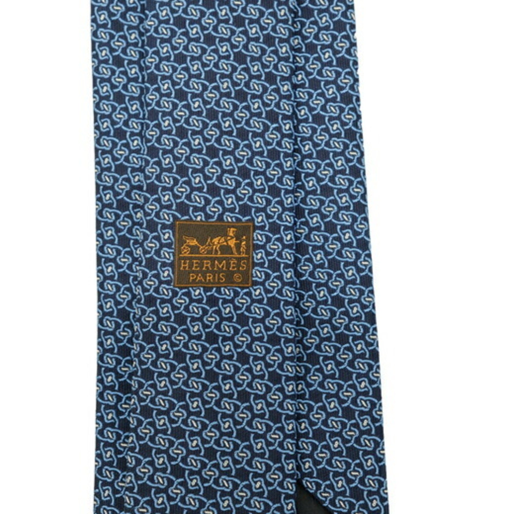 HERMES Hermes tie, blue, 100% silk