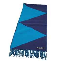 HERMES Hermes scarf stole cashmere bicolor blue navy cleaned