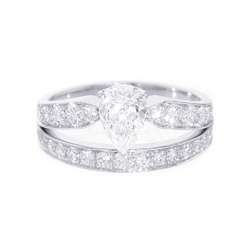 Chaumet Ring Josephine Tiara Diamond Center Stone 0.71ct K18WG White Gold Size 50 GIA