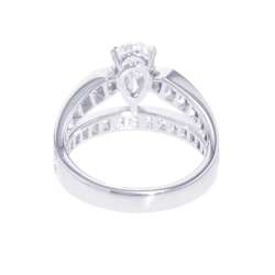 Chaumet Ring Josephine Tiara Diamond Center Stone 0.71ct K18WG White Gold Size 50 GIA