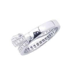 Chaumet Ring Josephine Tiara Diamond Center Stone 0.71ct K18WG White Gold Size 50 GIA